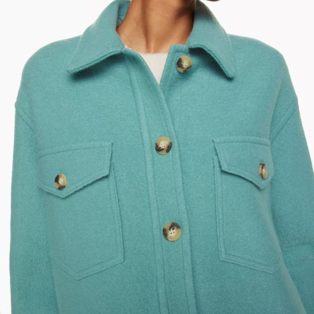 THE GANNA™ SHIRT JACKET from Aritzia in Aquastone